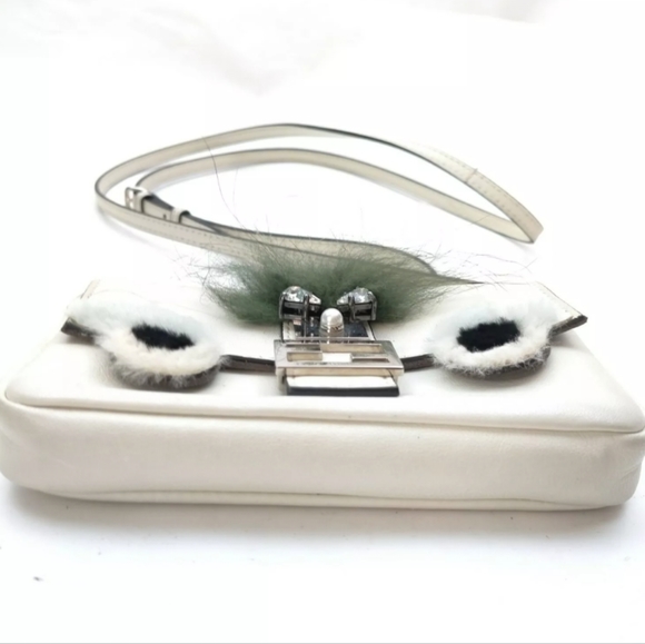 Fendi: Fur Monster Micro Fur Animal Buggie Baguette Chain Crossbody - Picture 14 of 16